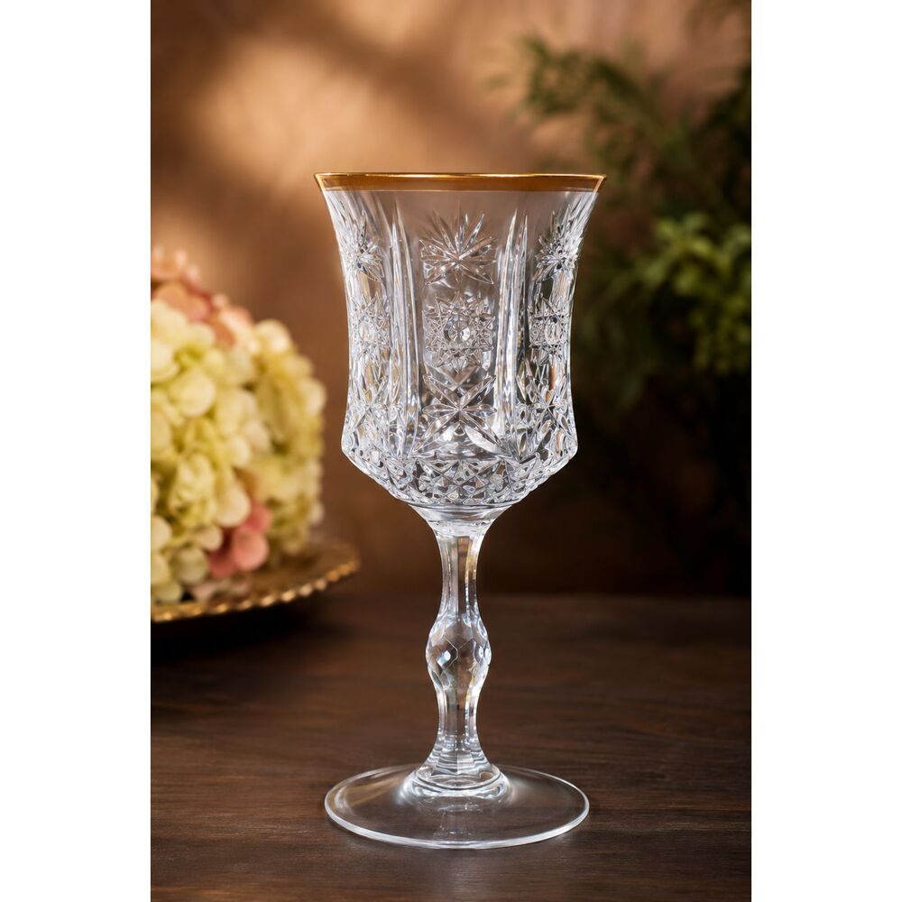 MCM Vintage Crystal Wine Glasses – Impero, Gold style rim, Set of 6